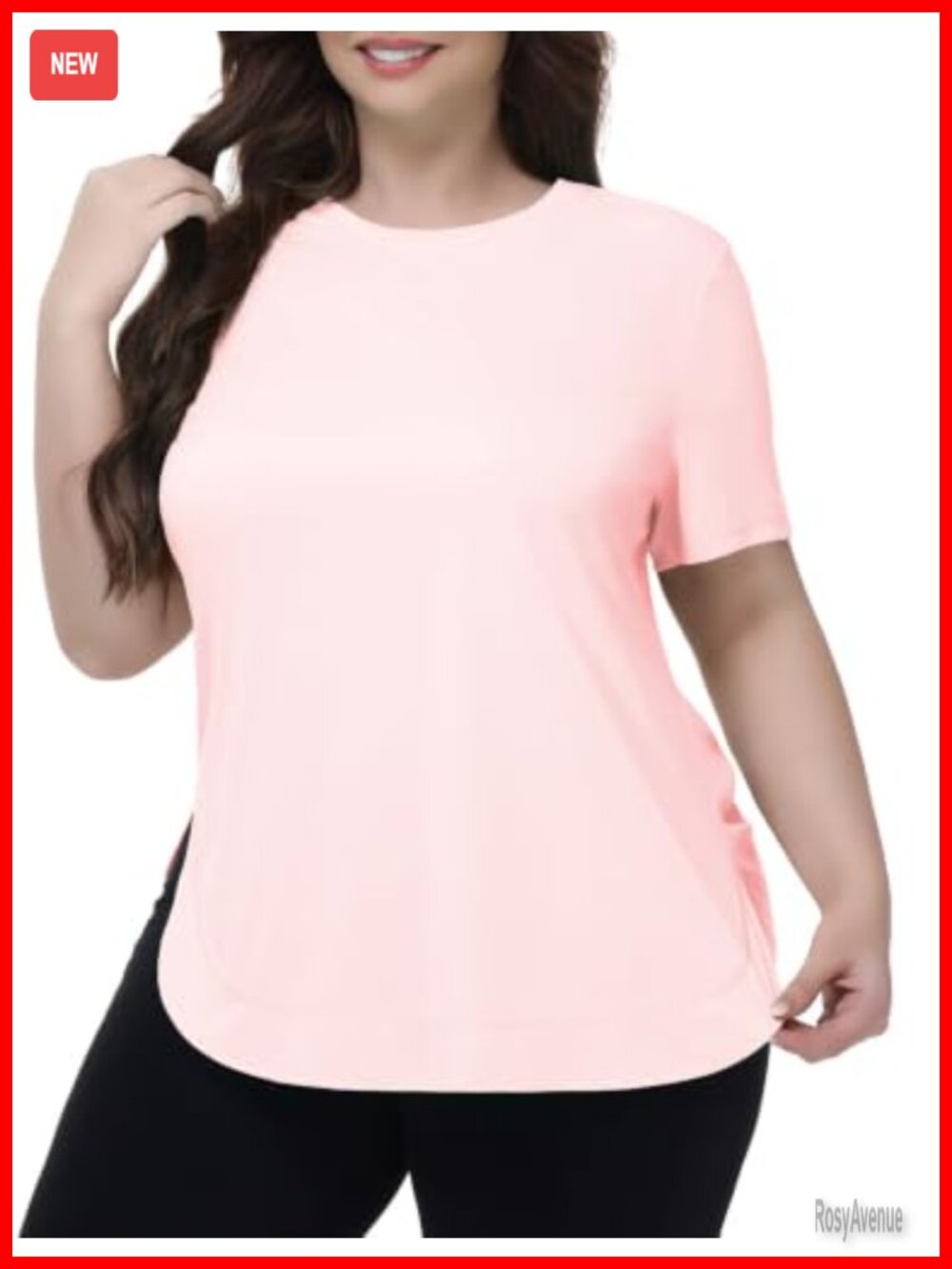 Plus Size Workout Top UPF 50+ Quick Dry Short Sleeve Athletic Tee